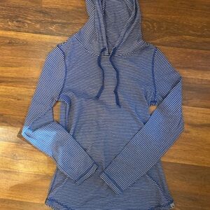 Eddie Bauer hoodie, blue and white stripes